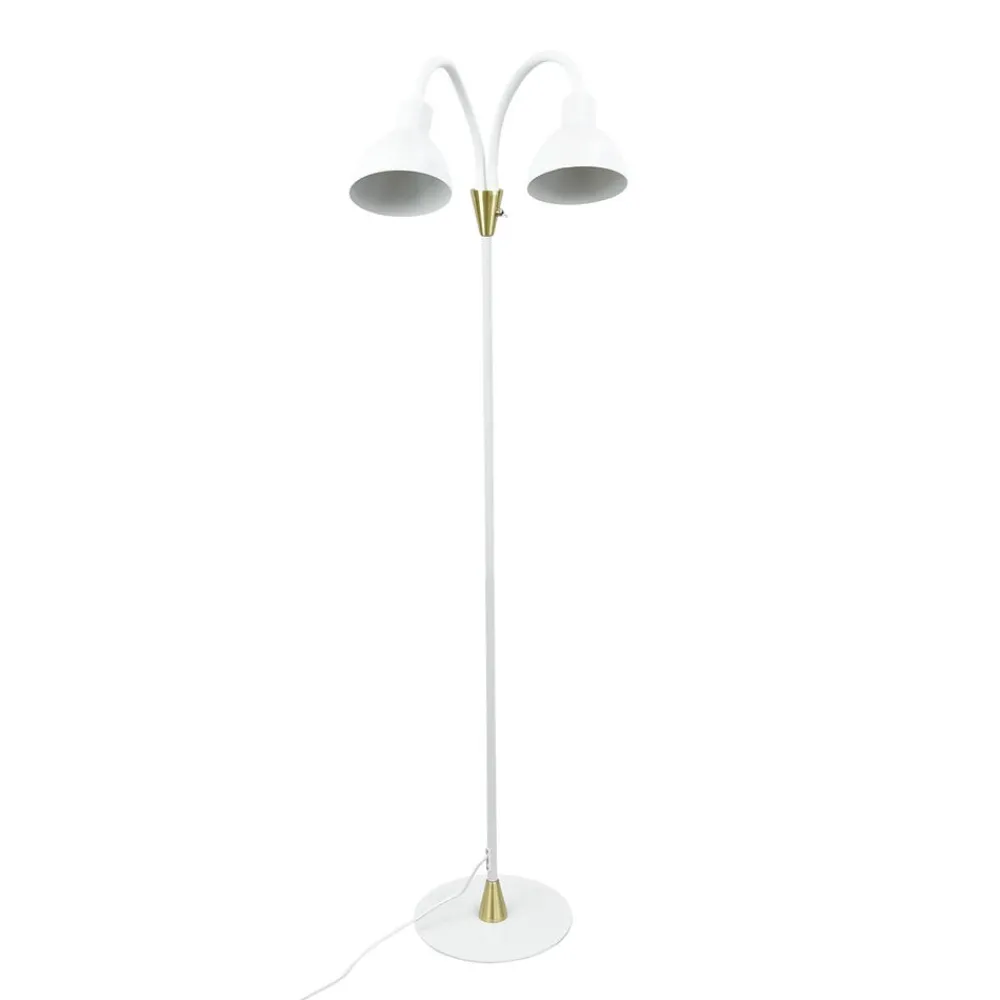 Dyberg Larsen Gulvlamper > Gulvlampe Lilje, hvid, højde 135 cm, 2 lyskilder.