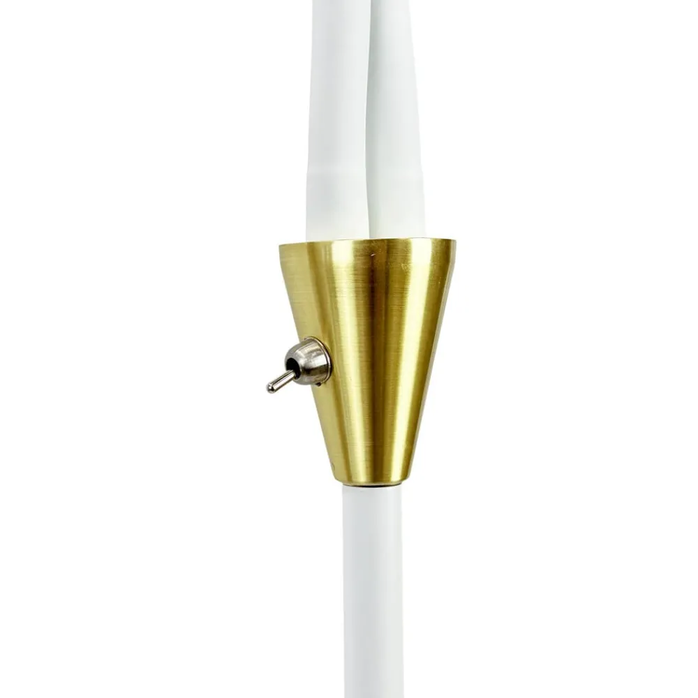 Dyberg Larsen Gulvlamper > Gulvlampe Lilje, hvid, højde 135 cm, 2 lyskilder.