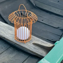 Dyberg Larsen Dekorationsbelysning > LED-bordlampe Kurv, terracotta, metal