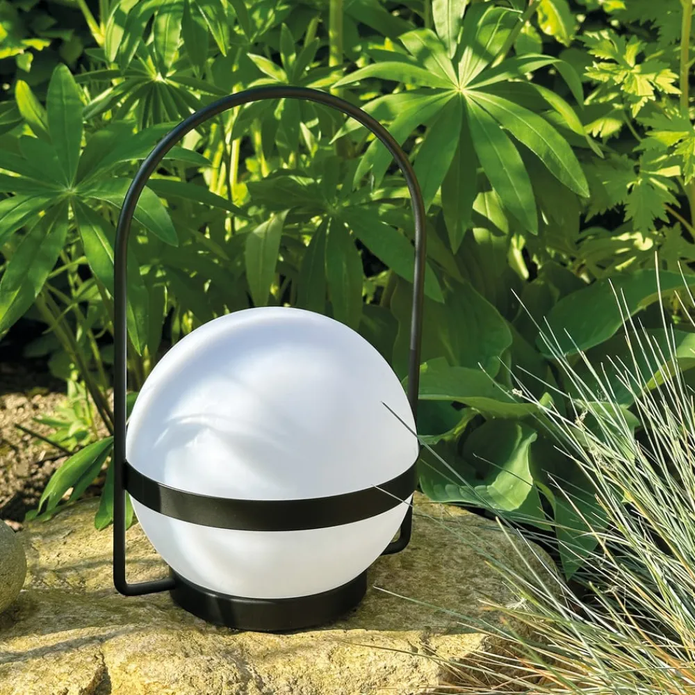 Dyberg Larsen Solcellelamper > LED-solcellelampe Summer, hvid/sort Højde 26 cm