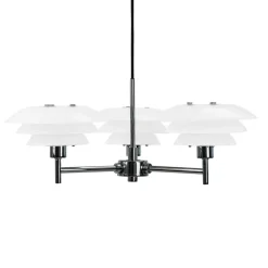 Dyberg Larsen Lysekroner > lysekrone DL20, opal/krom, Ø 50 cm, 3 lyskilder.