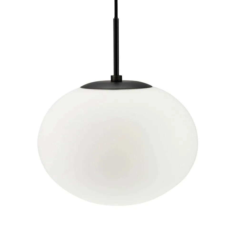 Dyberg Larsen Pendellamper > Princess hængelampe, opal/sort, Ø 28 cm