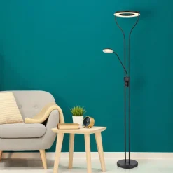 Globo Gulvlamper|Gulvlamper > Ebro LED-uplight med LED-læselampe, dæmpbar