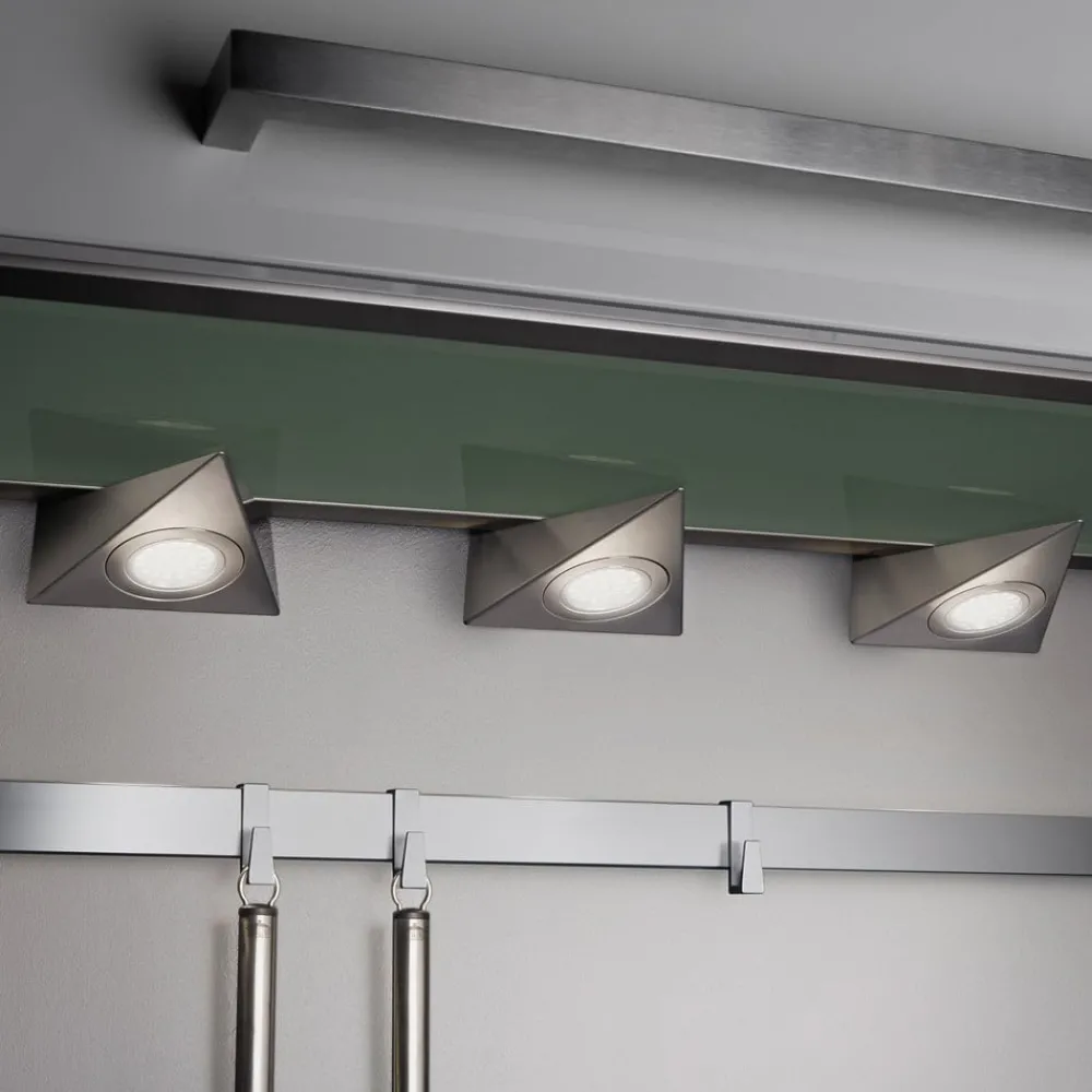 Trio Lighting Underskabsbelysning > Ecco LED-underskabsbelysning, sæt med 3, nikkel