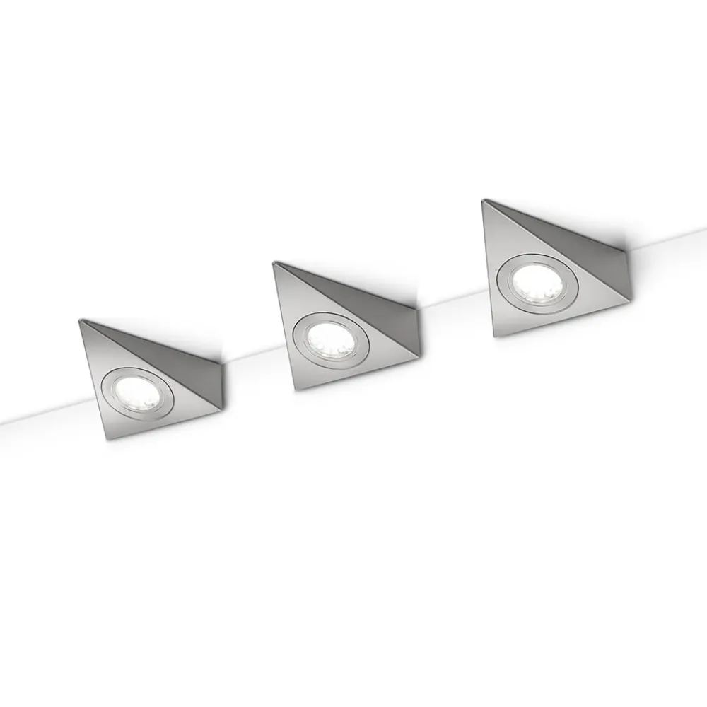 Trio Lighting Underskabsbelysning > Ecco LED-underskabsbelysning, sæt med 3, nikkel