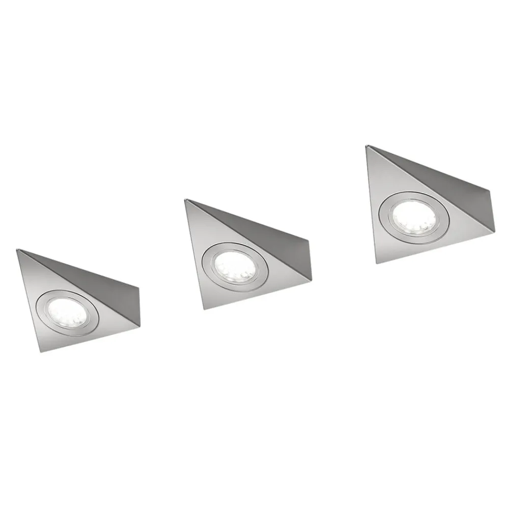 Trio Lighting Underskabsbelysning > Ecco LED-underskabsbelysning, sæt med 3, nikkel
