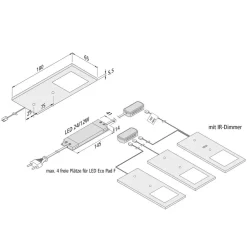 Hera Underskabsbelysning > Eco-Pad F LED-underskabsbelysning sæt m 3, 4.000 K
