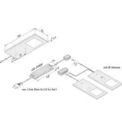 Hera Underskabsbelysning > Eco-Pad F LED-underskabsbelysning, 2, 4.000 K, alu
