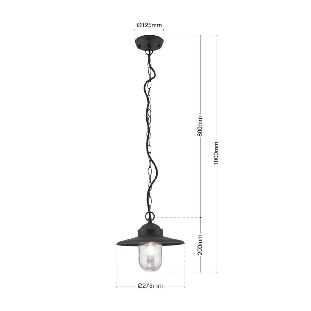 ORION Udendørs Pendellamper > Edward udendørs hængelampe, antracit, Ø 27,5 cm, aluminium