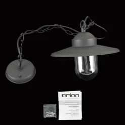 ORION Udendørs Pendellamper > Edward udendørs hængelampe, antracit, Ø 27,5 cm, aluminium