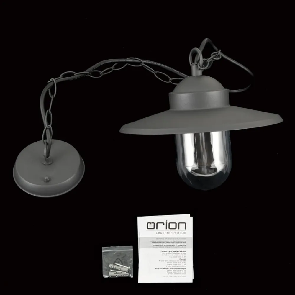ORION Udendørs Pendellamper > Edward udendørs hængelampe, antracit, Ø 27,5 cm, aluminium