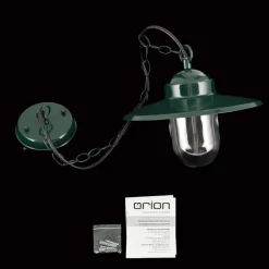 ORION Udendørs Pendellamper > Edward udendørs hængelampe, grøn, Ø 27,5 cm, aluminium/glas