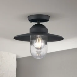 Udendørs Loftlamper ^ ORION Edward udendørs loftlampe, antracit, Ø 27,5 cm, aluminium