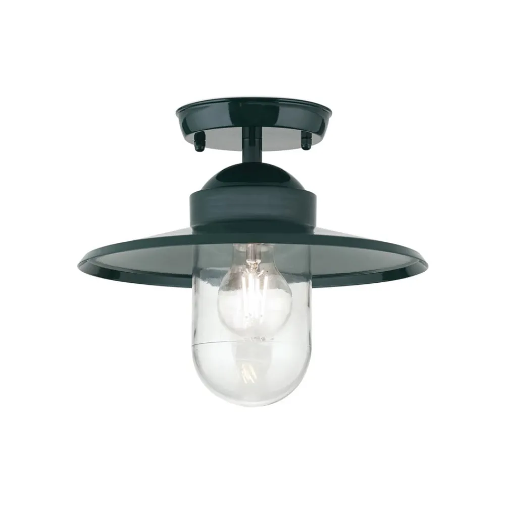 ORION Udendørs Loftlamper > Edward udendørs loftlampe, grøn, Ø 27,5 cm, aluminium/glas