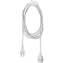 STAR TRADING Elektroniske Materialer > E27-fatning med Ute-kabel, 2,5 m, hvid