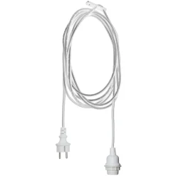 STAR TRADING Elektroniske Materialer > E27-fatning med Ute-kabel, 2,5 m, hvid