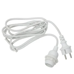 STAR TRADING Elektroniske Materialer > E27-fatning med Ute-kabel, 2,5 m, hvid