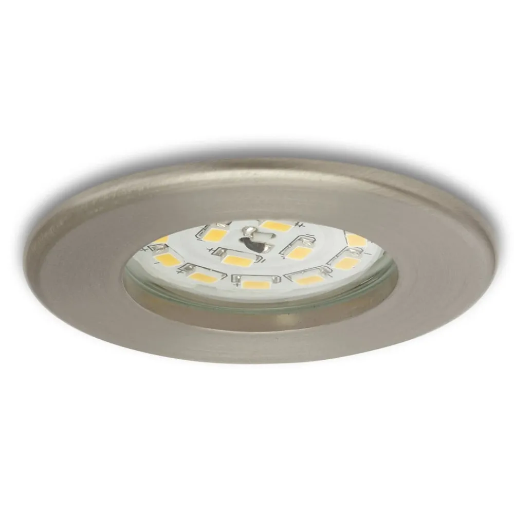 Briloner Loftlamper|Indbygningsspots > Effektivt Nikas IP44 LED-indbygningsspot, nikkel