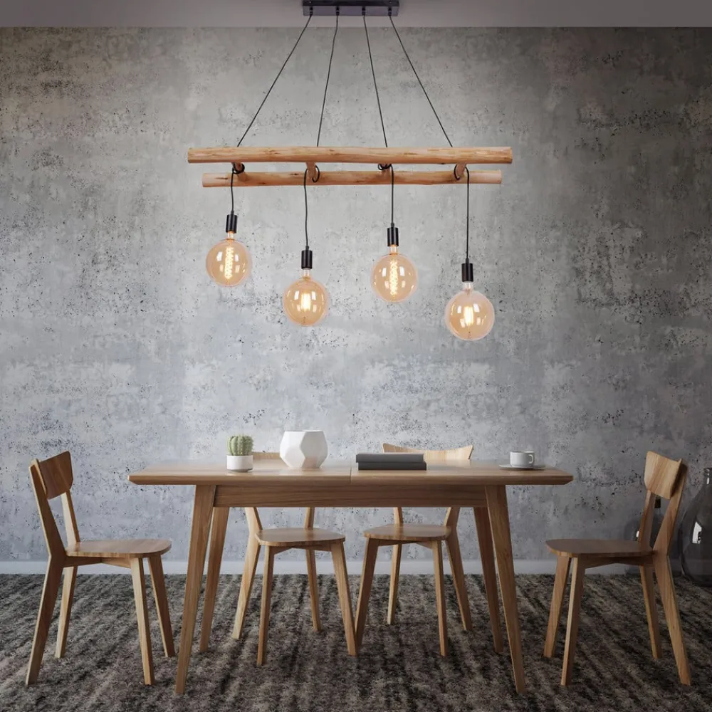JUST LIGHT. GmbH Pendellamper > Egar Hængelampe i træ, 4 lyskilder