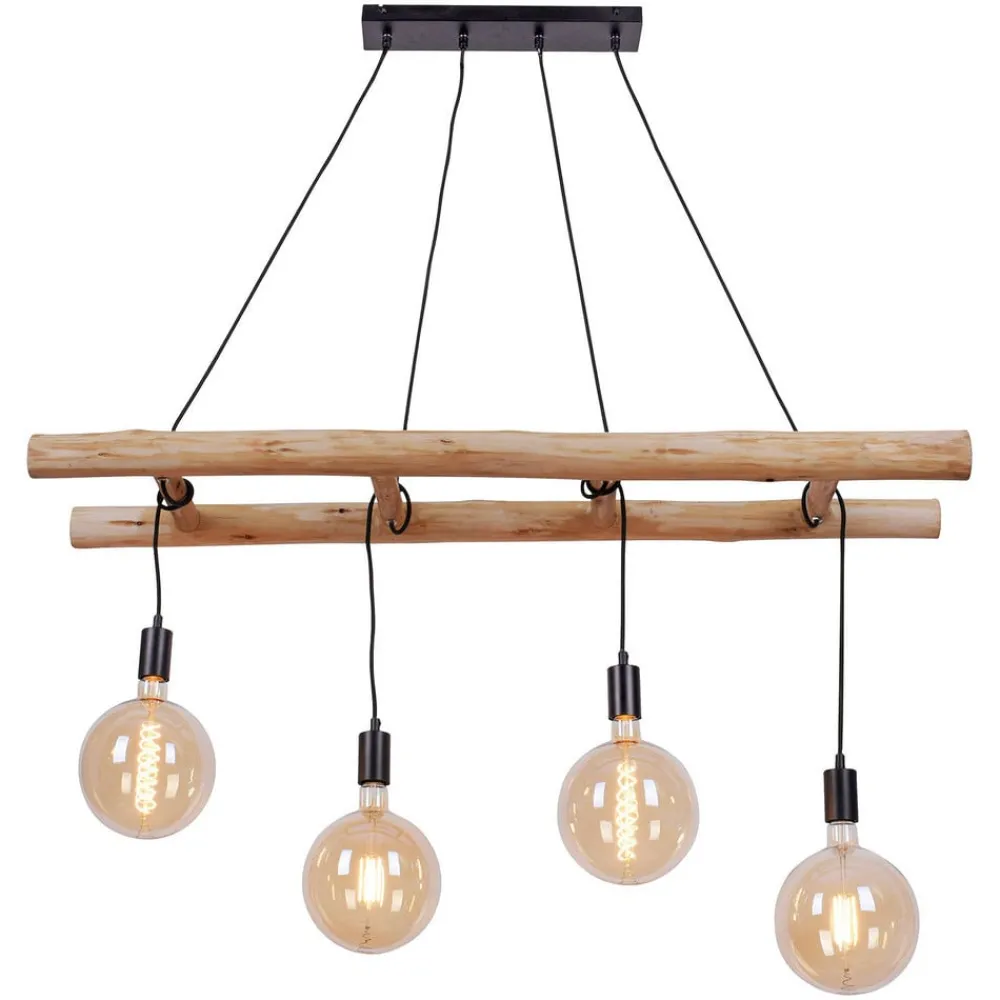 JUST LIGHT. GmbH Pendellamper > Egar Hængelampe i træ, 4 lyskilder