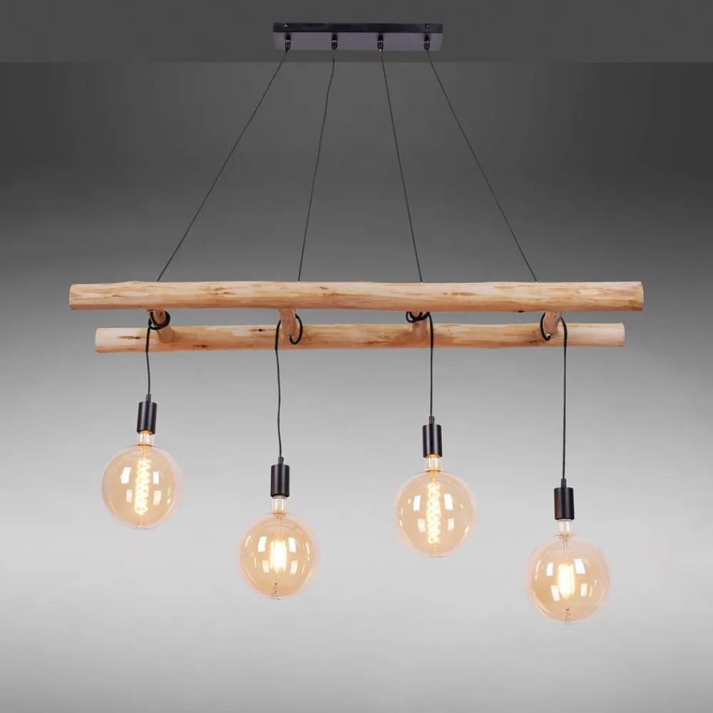 JUST LIGHT. GmbH Pendellamper > Egar Hængelampe i træ, 4 lyskilder