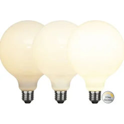 STAR TRADING Dæmpbar Led-Pære > E27 G125 LED-globepære 7,5 W 3-trins-dæmpning opal