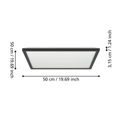 Loftlamper ^ EGLO connect LED-loftlampe Rovito-Z, sort, 50 x 50 cm