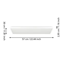 Loftlamper|Loftlamper ^ EGLO connect LED-loftlampe Rovito-Z, hvid, 57 x 30 cm