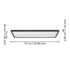 Loftlamper|Loftlamper ^ EGLO connect LED-loftlampe Rovito-Z, sort, 57 x 30 cm