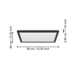 Loftlamper|Loftlamper ^ EGLO connect LED-loftlampe Rovito-Z, sort, 39 x 39 cm