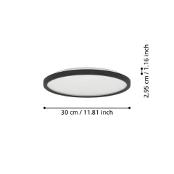 EGLO connect Gang|Loftlamper > LED-loftlampe Rovito-Z, sort, Ø 30 cm