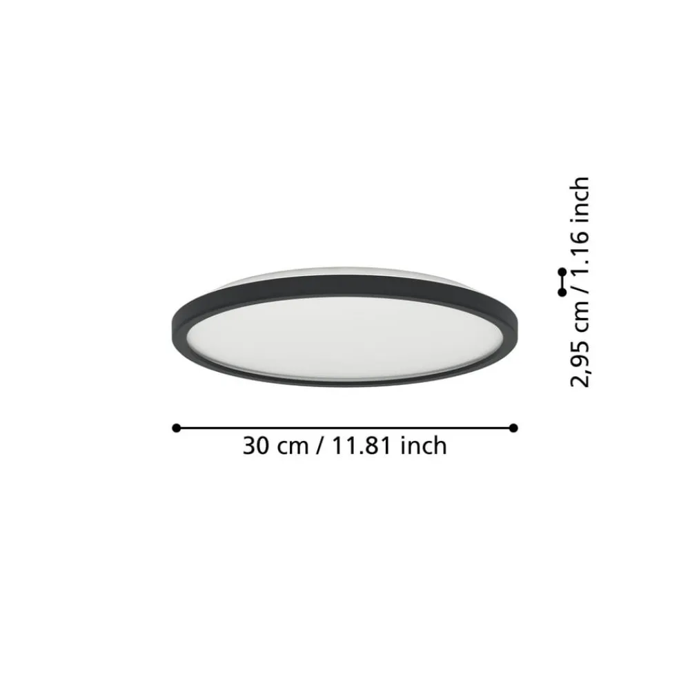 EGLO connect Gang|Loftlamper > LED-loftlampe Rovito-Z, sort, Ø 30 cm
