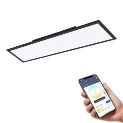 Loftlamper|Loftlamper ^ EGLO connect Salobrena-Z LED-loftslampe, 120x30cm, sort