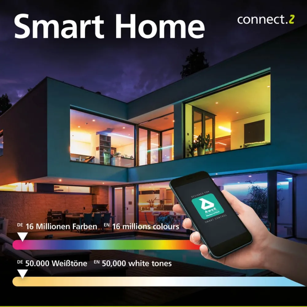 EGLO connect Væg- Og Spejllamper > Smart LED-spejllampe Tabiano-Z, 90,5 cm, krom
