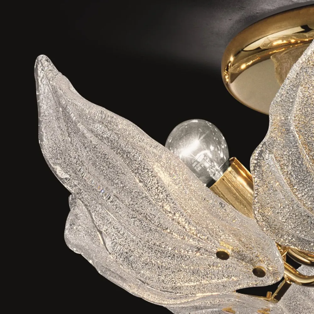 Loftlamper|Loftlamper ^ Novaresi Eksklusiv glas loftslampe Foglie, 6 lyskilder