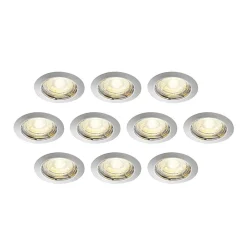 Loftlamper|Indbygningsspots ^ ELC Dakarra indbygnings-downlight, 10, GU10 nikkel