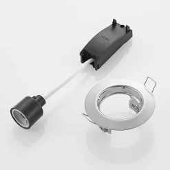Loftlamper|Indbygningsspots ^ ELC Dakarra indbygnings-downlight, 10, GU10 nikkel