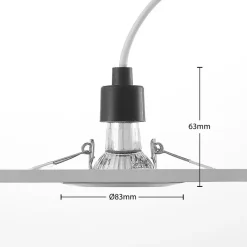 Loftlamper|Indbygningsspots ^ ELC Dakarra indbygnings-downlight, 10, GU10 nikkel