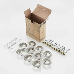 Loftlamper|Indbygningsspots ^ ELC Dakarra indbygnings-downlight, 10, GU10 nikkel