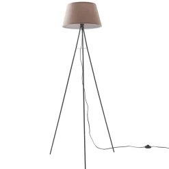ELC Gulvlamper|Gulvlamper > Elsika gulvlampe, stofskærm, brun