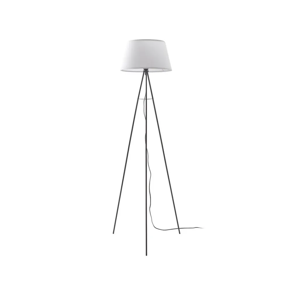 Gulvlamper ^ ELC Elsika gulvlampe, stofskærm, hvid