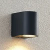 ELC Væglamper > udendørs væglampe Fijona, rund, 8,1 cm, grå, aluminium