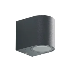 ELC Væglamper > udendørs væglampe Fijona, rund, 8,1 cm, grå, aluminium