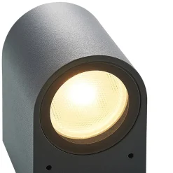 ELC Væglamper > udendørs væglampe Fijona, rund, 8,1 cm, grå, aluminium