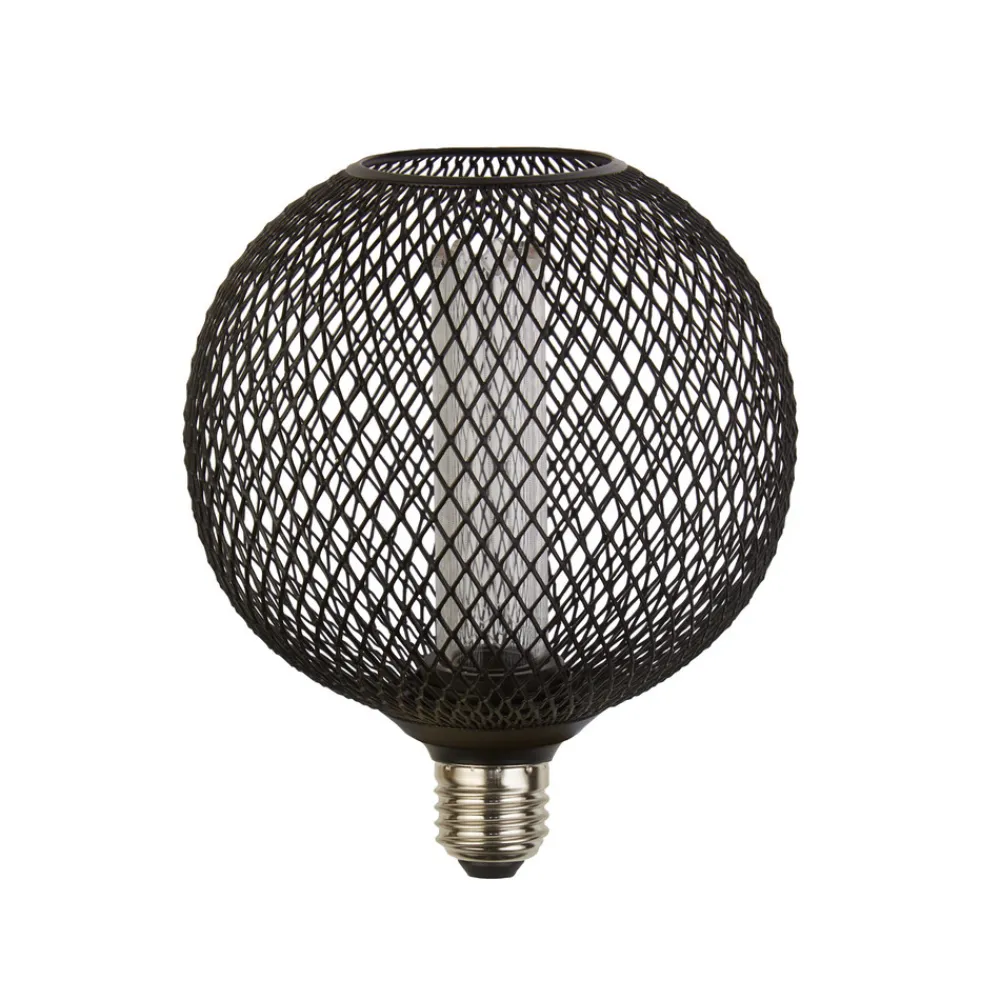 Dæmpbar Led-Pære ^ Searchlight E27 LED-pære Mesh 3,5 W 1.800 K Ø12cm sort