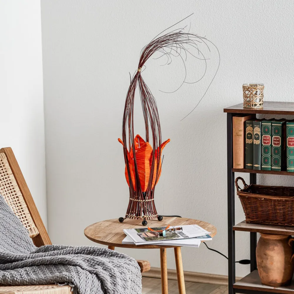 Woru Bordlamper > Elena bordlampe med stofskærm, orange