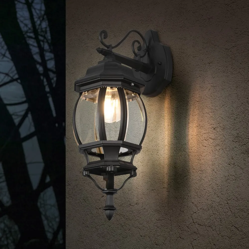 Trio Lighting Terrassebelysning|Væglamper > Elvo udendørs væglampe, bundfatning, mat sort