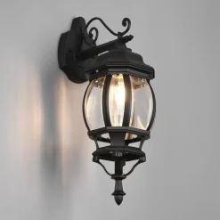 Trio Lighting Terrassebelysning|Væglamper > Elvo udendørs væglampe, bundfatning, mat sort
