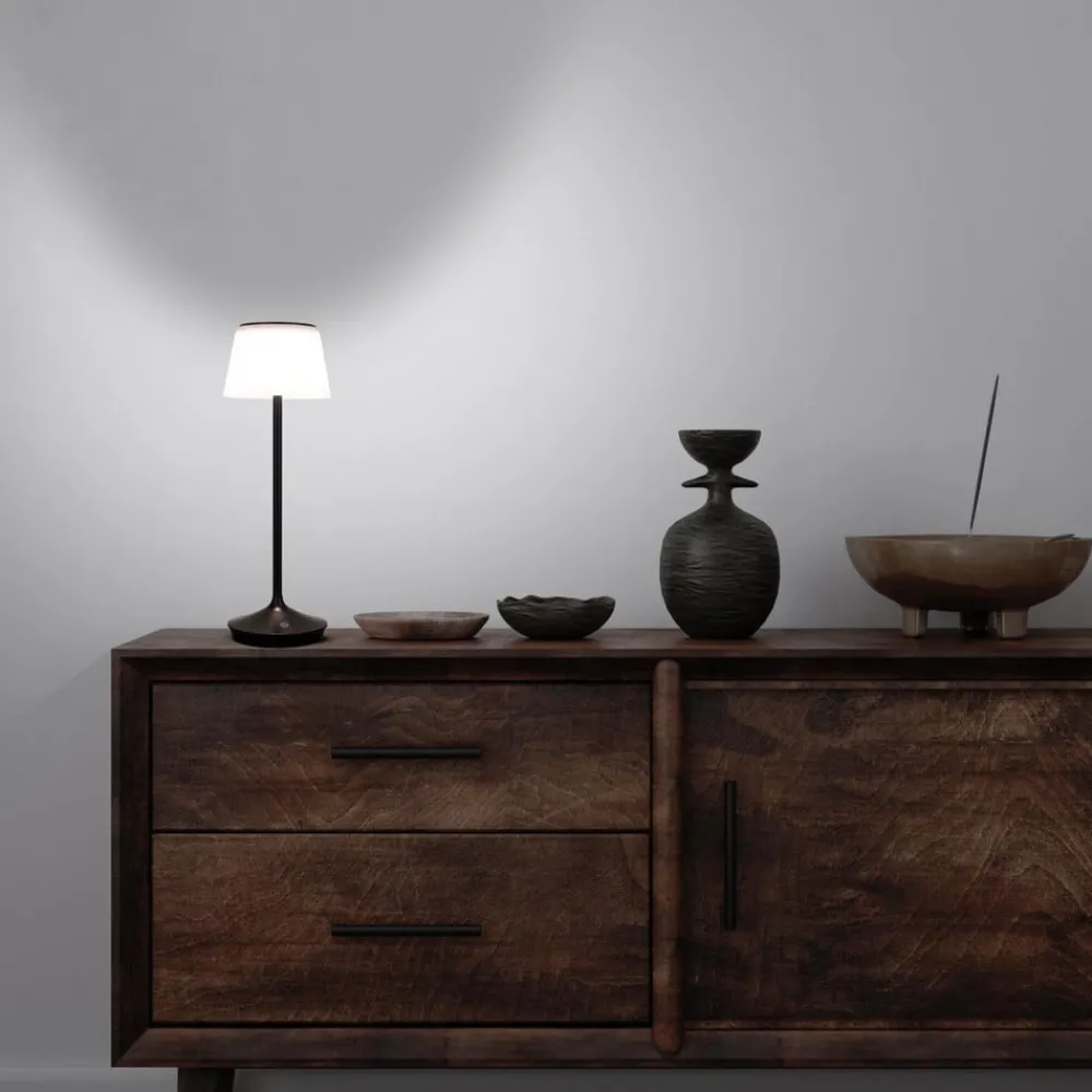 Näve Solcellelamper > Emmi LED-bordlampe, solcelle, CCT, opladelig, sort