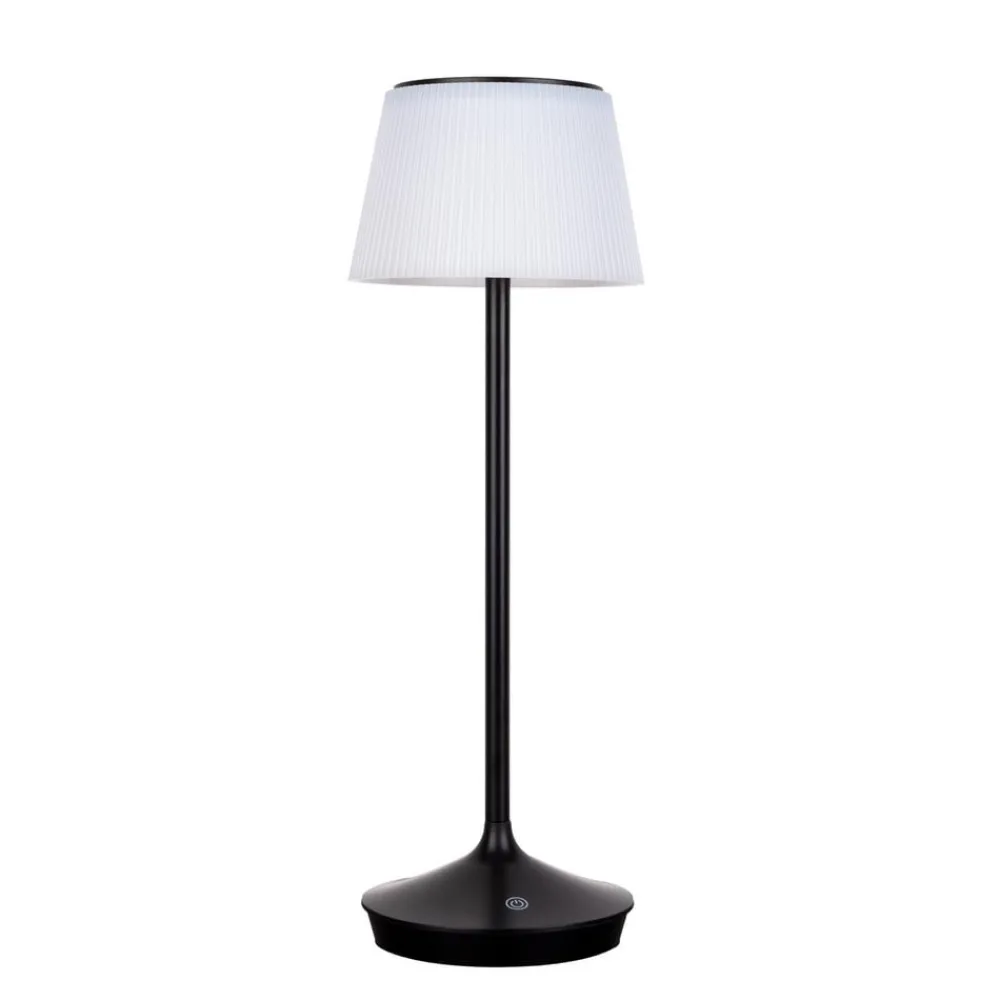 Näve Solcellelamper > Emmi LED-bordlampe, solcelle, CCT, opladelig, sort